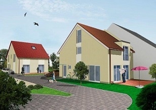 Neubau eines freistehenden Einfamilienhauses und eines Reihenhauses in Bo-Weitmar-Mark.